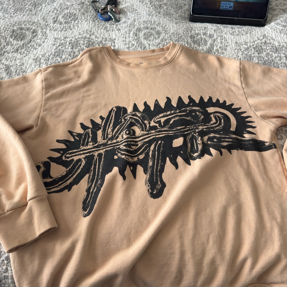 Travis Scott Utopia Tan Sweatshirt with Black Graphic